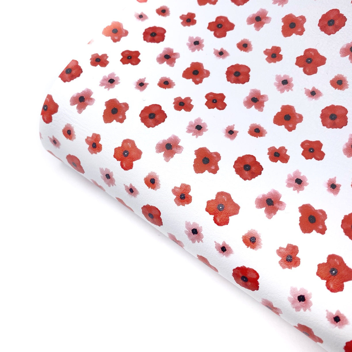 Poppy Blossom Premium Faux Leather Fabric Sheets
