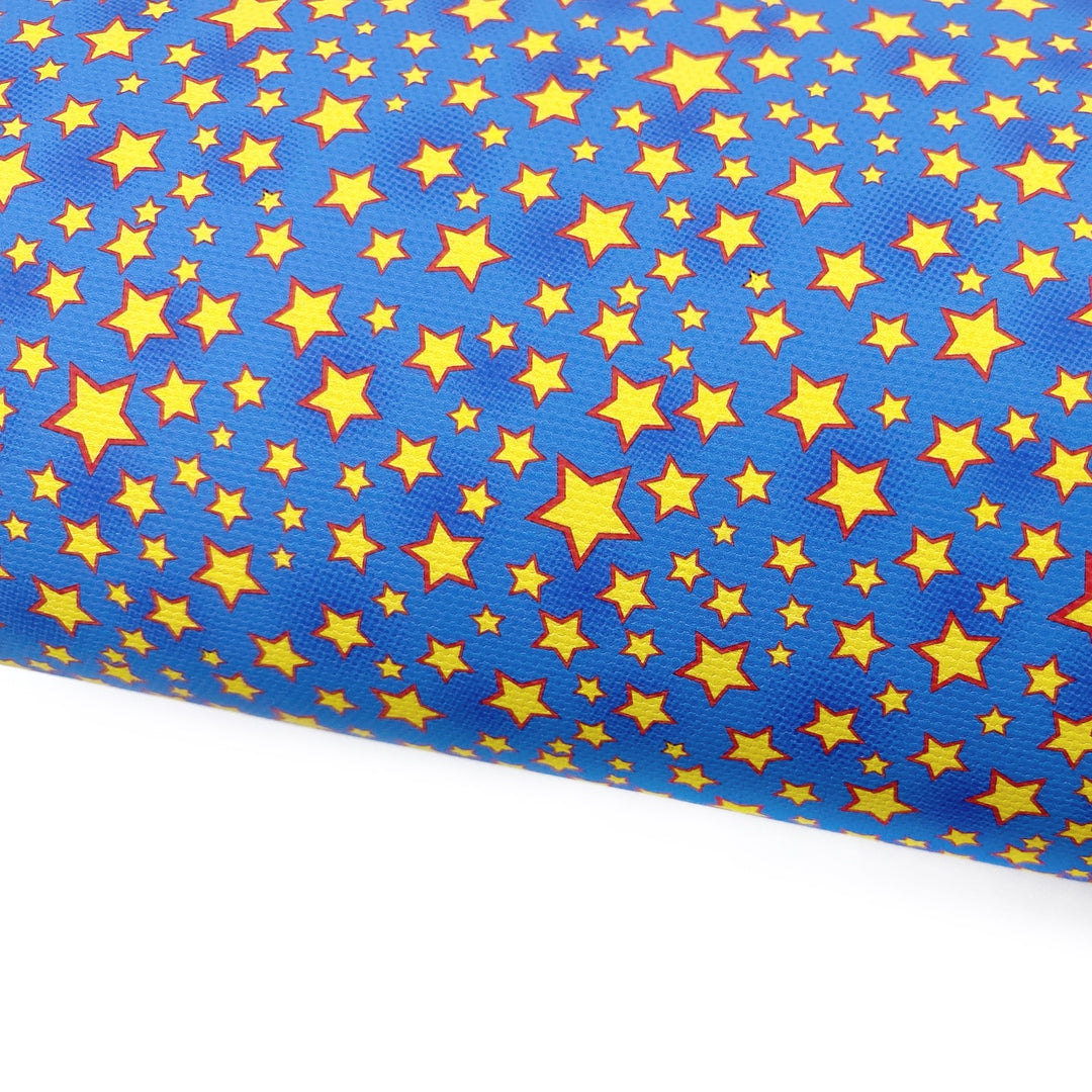 Superhero Stars Lux Premium Printed Bow Fabric