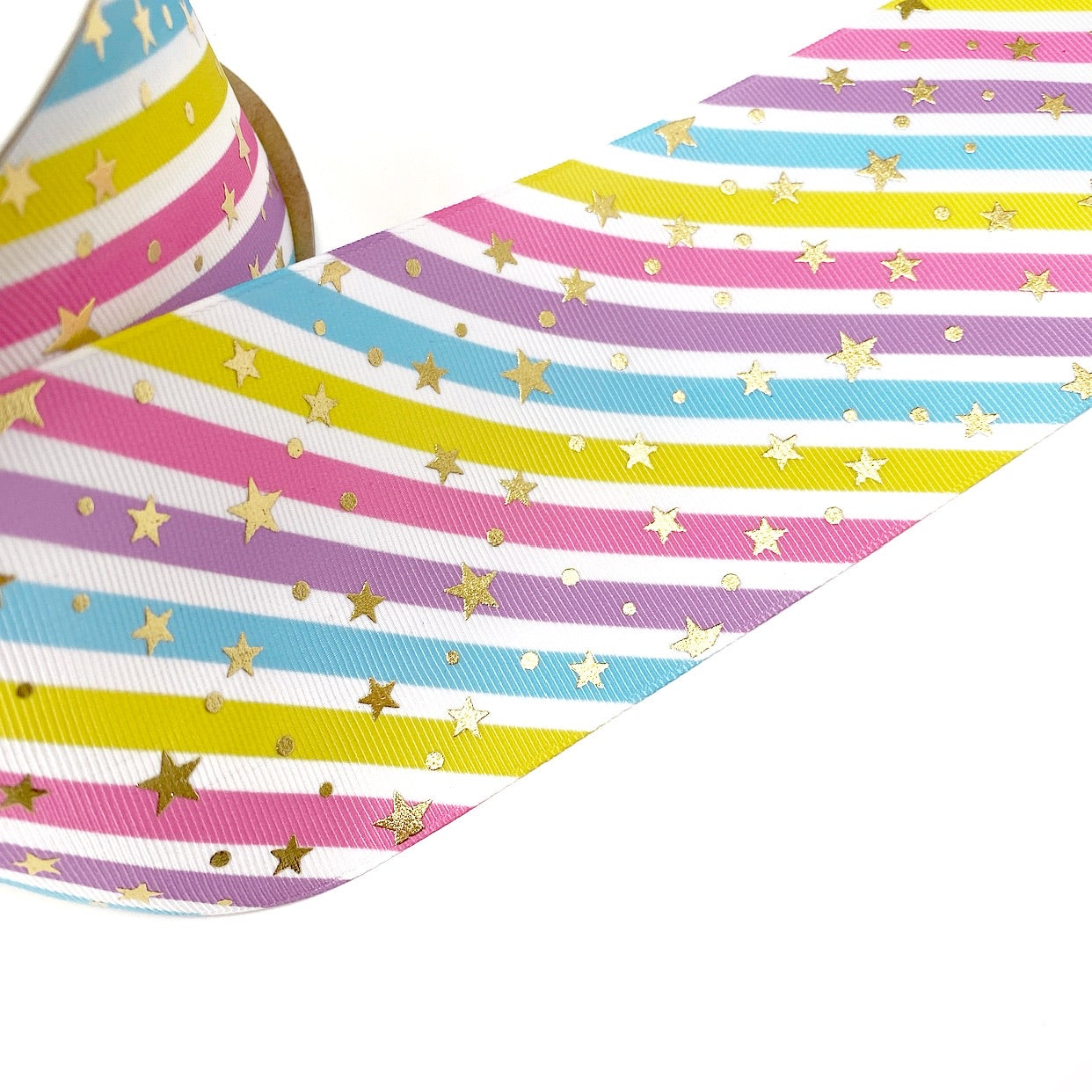 Candy Stars Foil Grosgrain Ribbon 3''