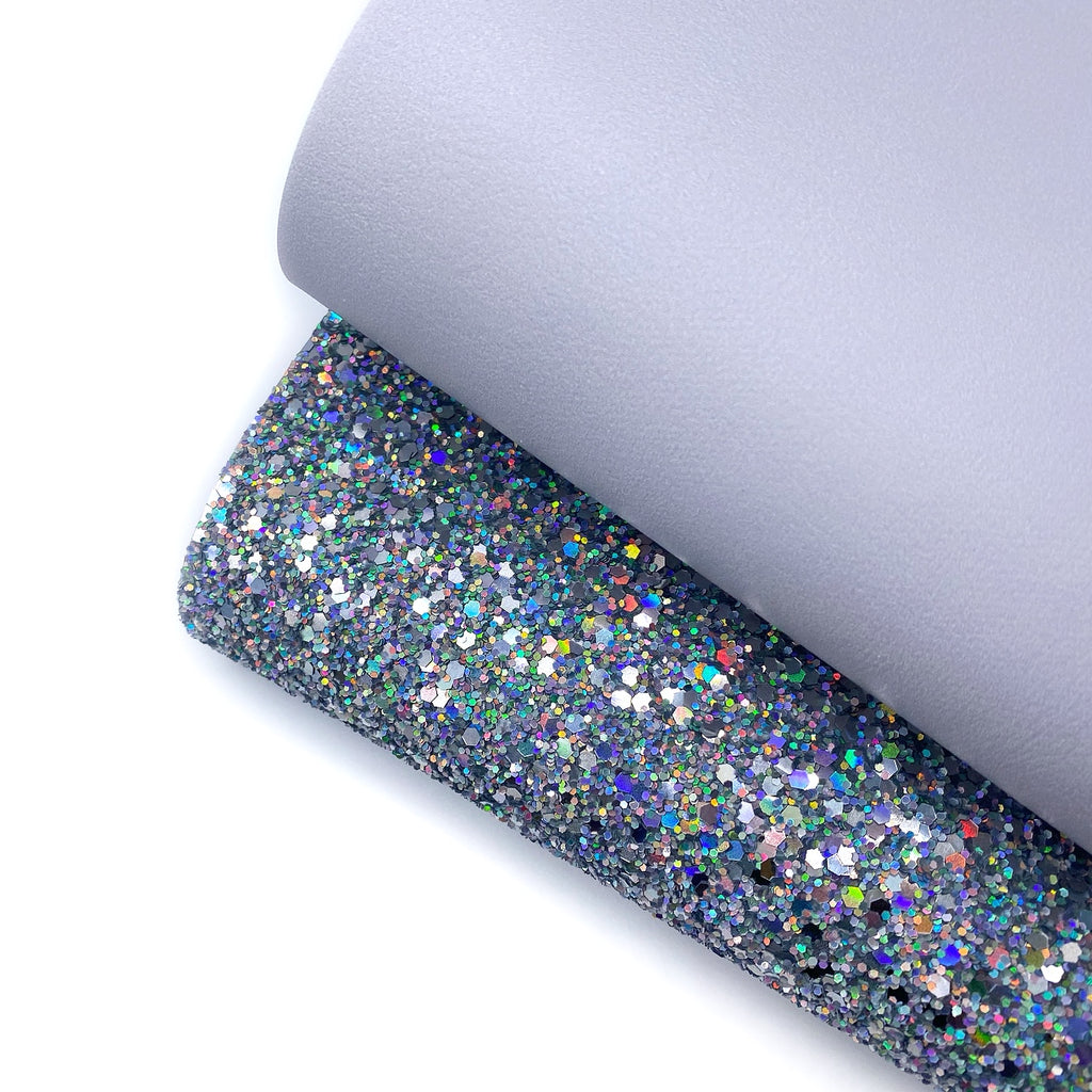 Silver Chunky Glitter Fabric