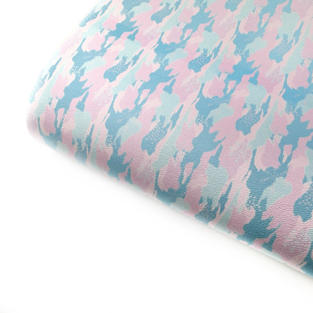 Pastel Camo Girl Premium Faux Leather Fabric Sheets