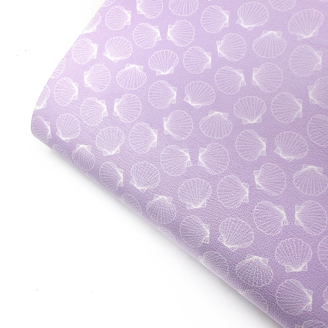 Lilac Seashells Premium Faux Leather Fabric Sheets