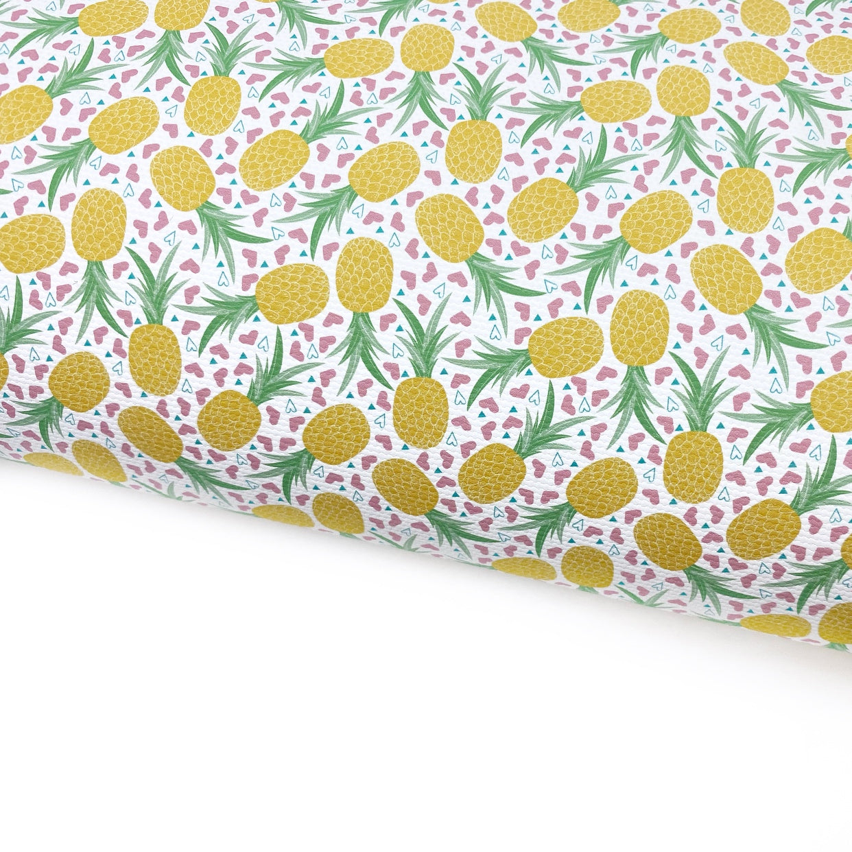 Pineapple Hearts Lux Premium Printed Bow Fabric