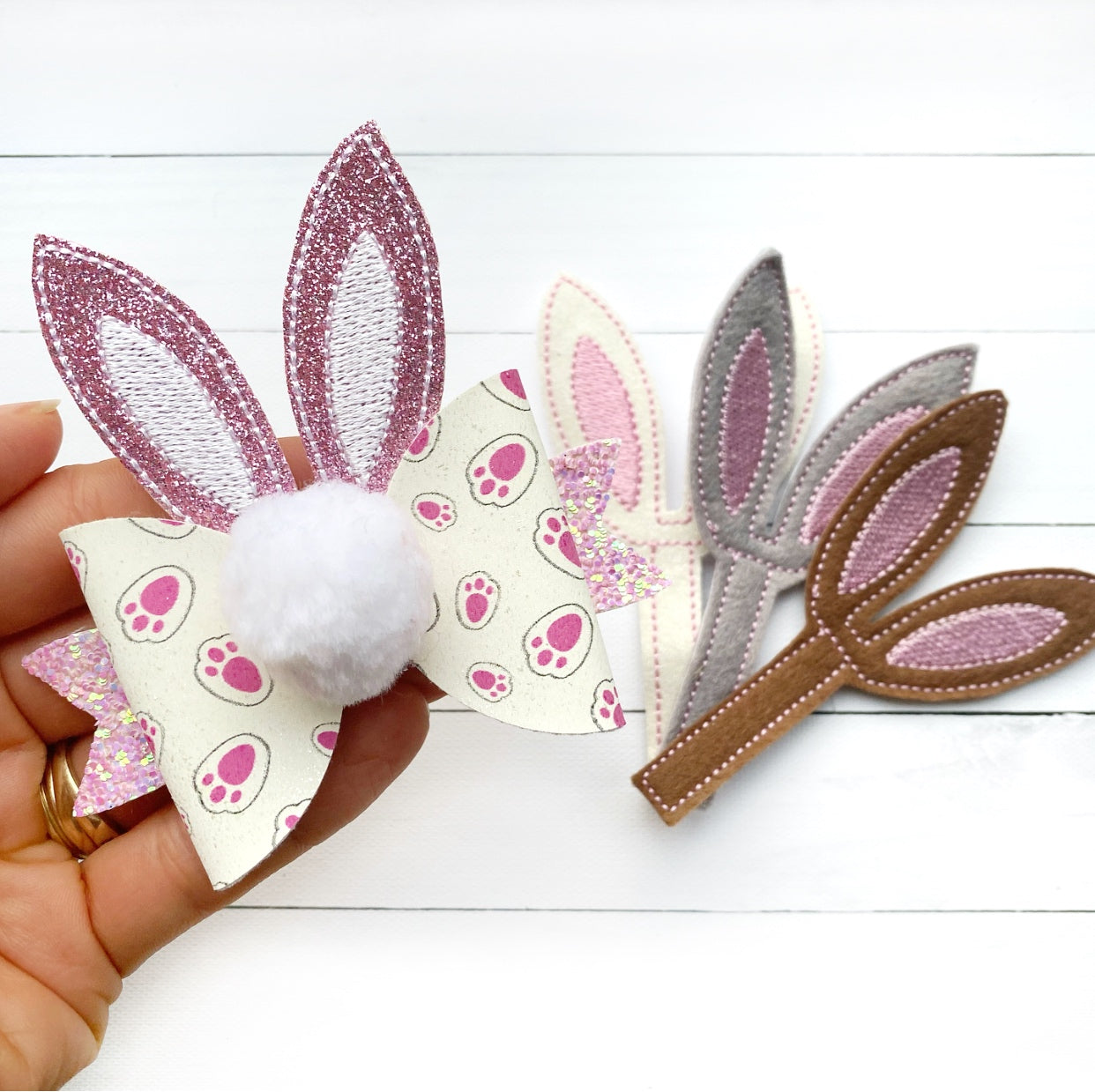 Exclusive Coloured Bunny Ears Original Pop Up Bow Centre Felties