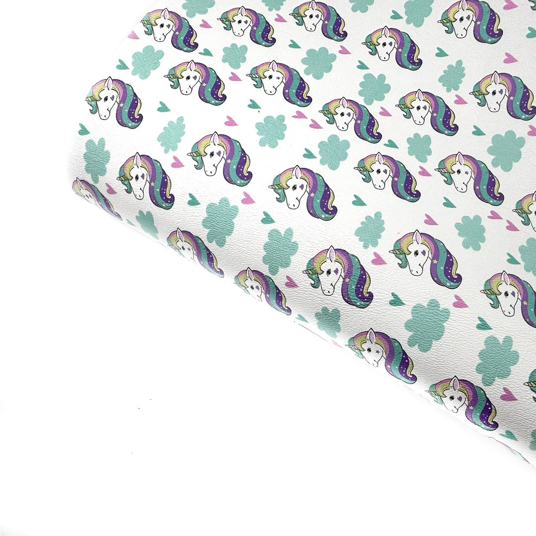 Bubblegum Unicorns Premium Faux Leather Fabric Sheets