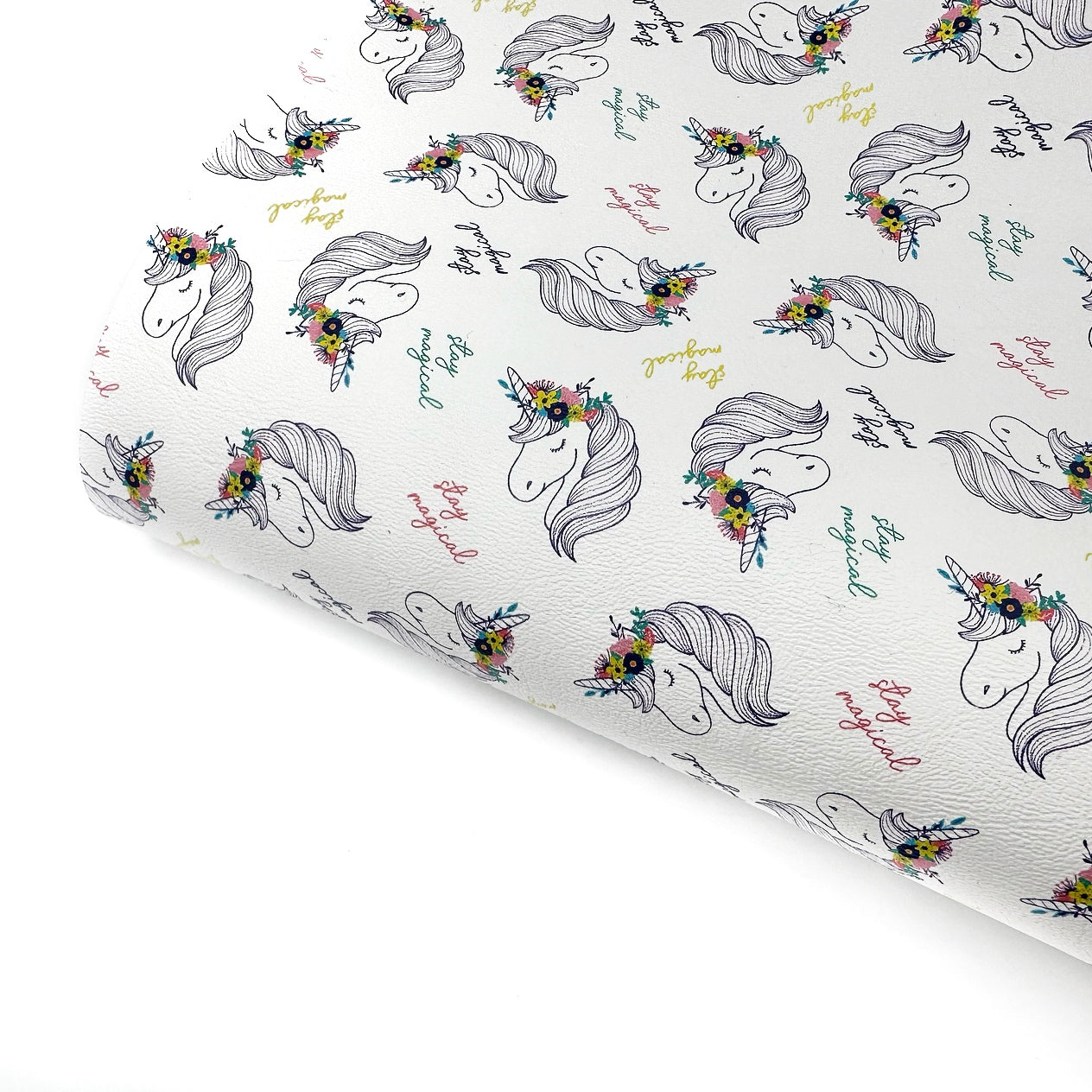 Stay Magical Unicorn Premium Faux Leather Fabric Sheets
