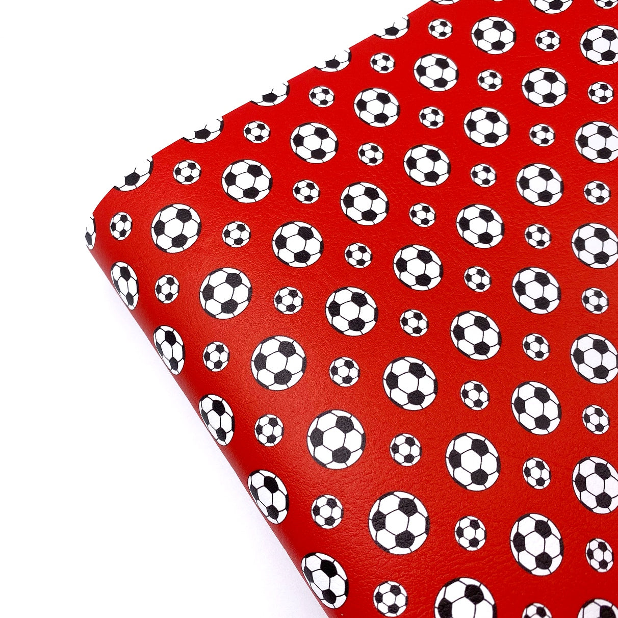Footballer Red Premium Faux Leather Fabric Sheets