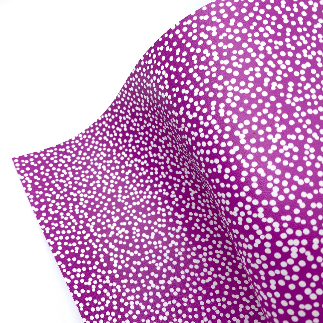 Purple Dotty Premium Faux Leather Fabric Sheets