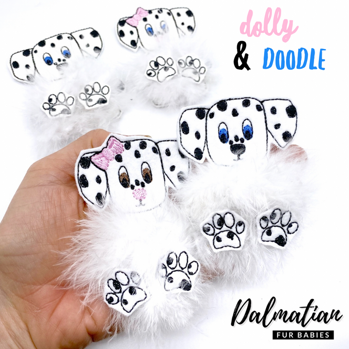 Dolly & Doodle Dalmatian- Fluffy Fur Baby Felties