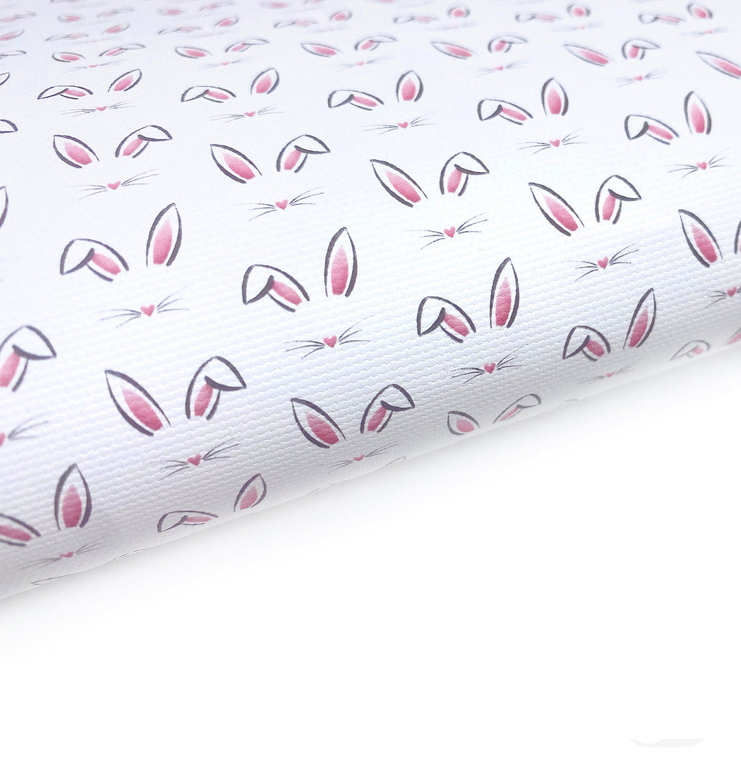 Cute Bunny Face Lux Premium Printed Bow Fabrics