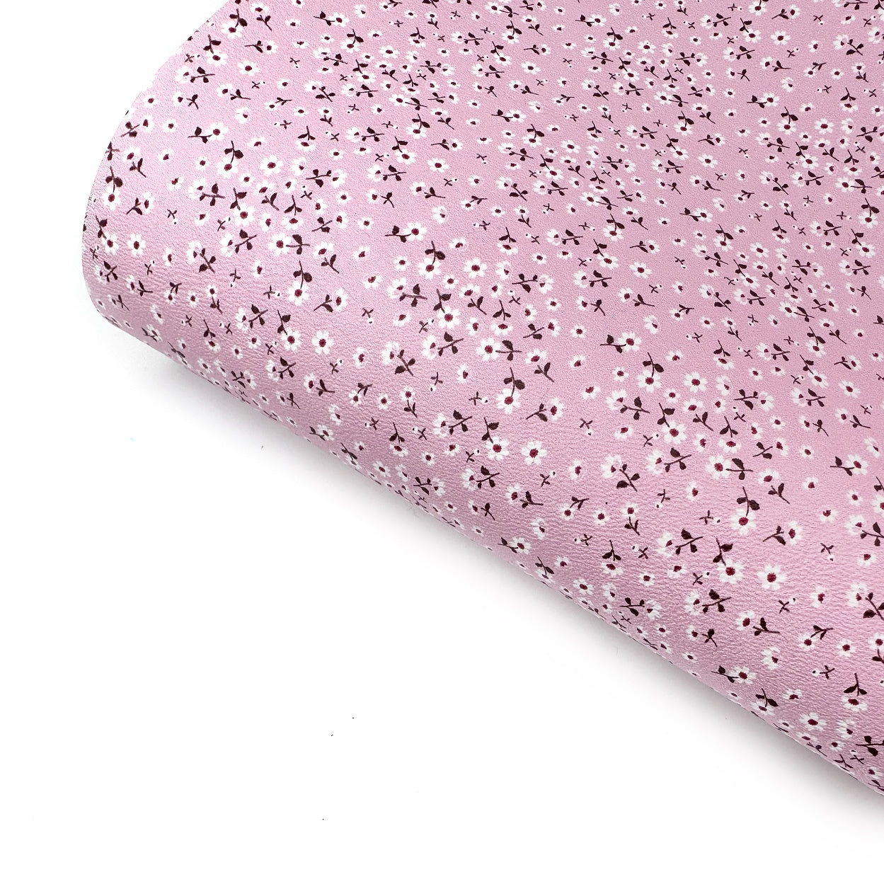 Pretty Little Pink Ditsy Floral Premium Faux Leather Fabric Sheets