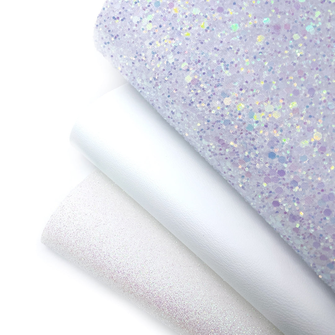 White Core Glitter Chunky & Fine Trio