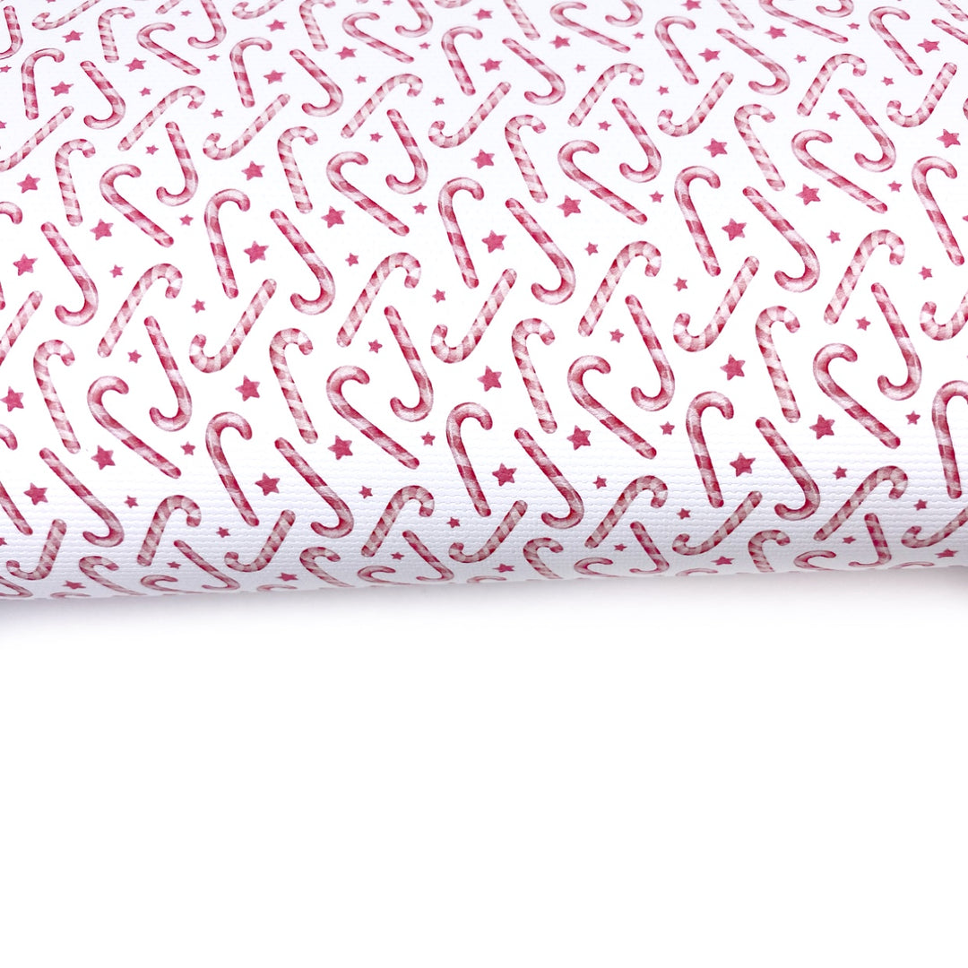 White Candy Cane Mix Up Lux Premium Canvas Bow Fabrics