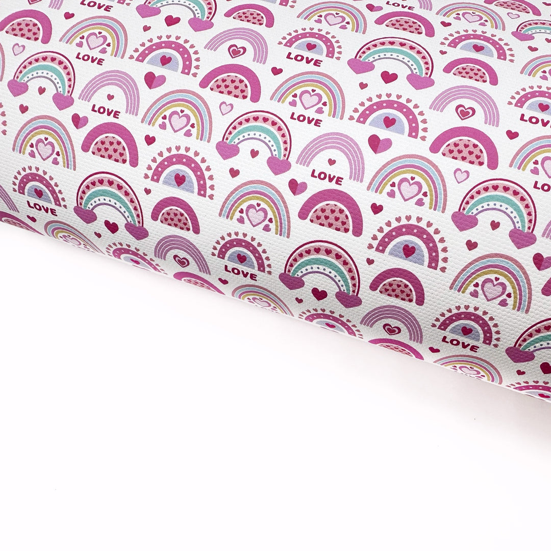 I Love Rainbows Lux Premium Canvas Bow Fabrics