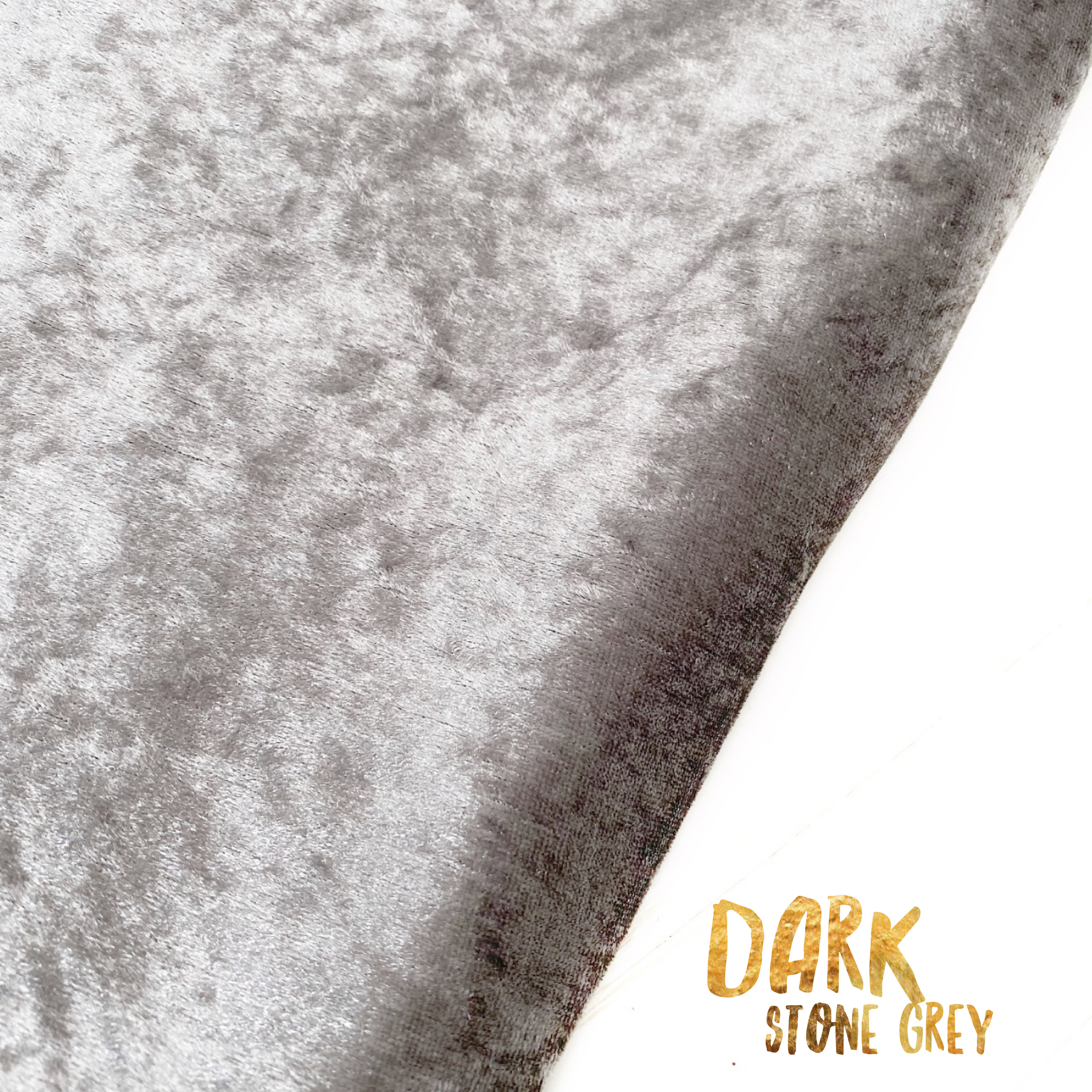Dark Stone Grey Crushed Velvet Fabric Felt Sheets