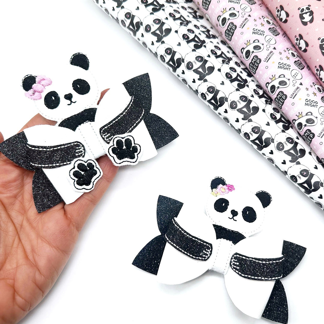 Penelope Panda Bow Hugs Wrap Arounds & Pops Feltie Set