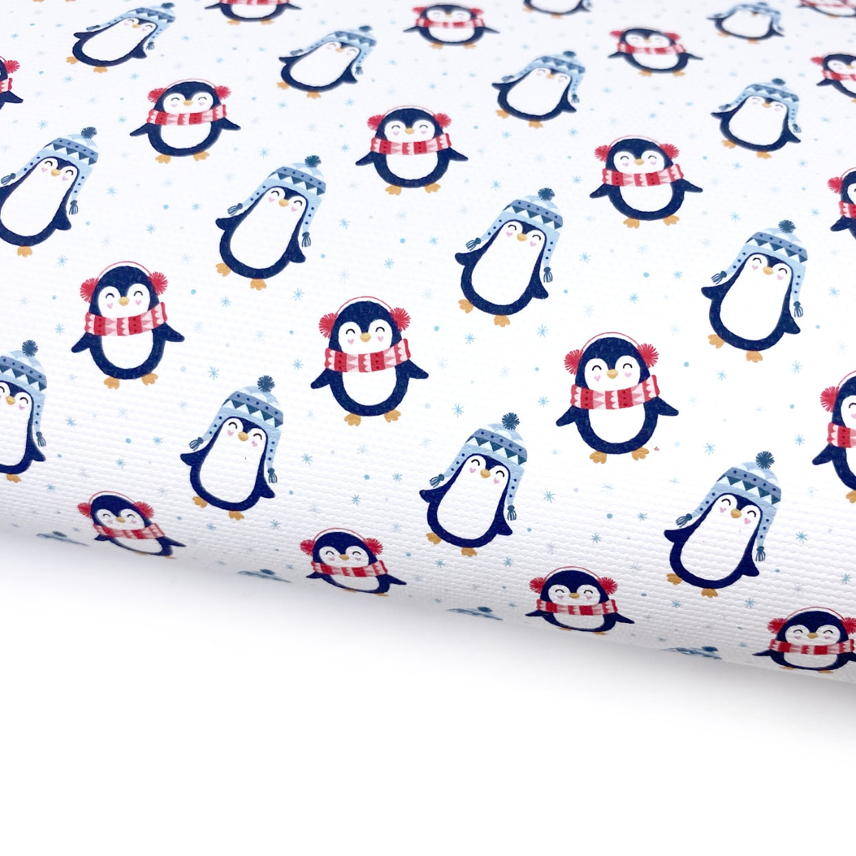 Winter Penguins Lux Premium Canvas Bow Fabrics