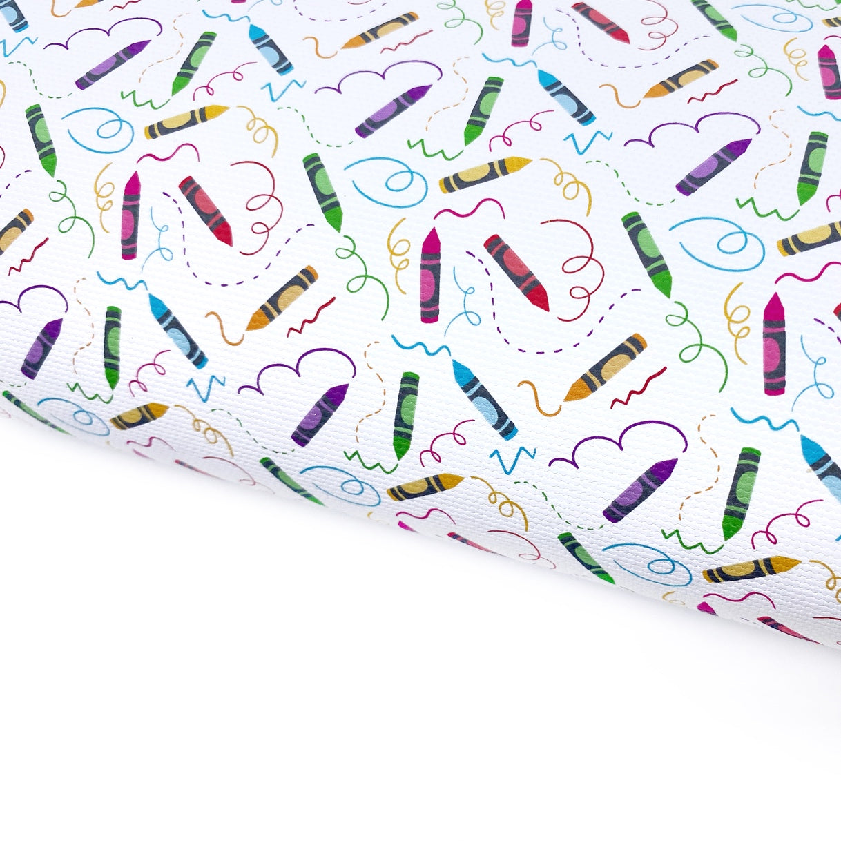 Crayon Doodles Lux Premium Printed Bow Fabric