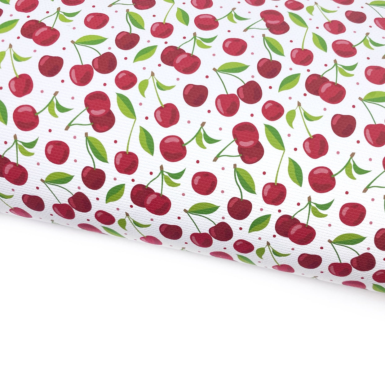 Sweet Cherries Lux Premium Printed Bow Fabric