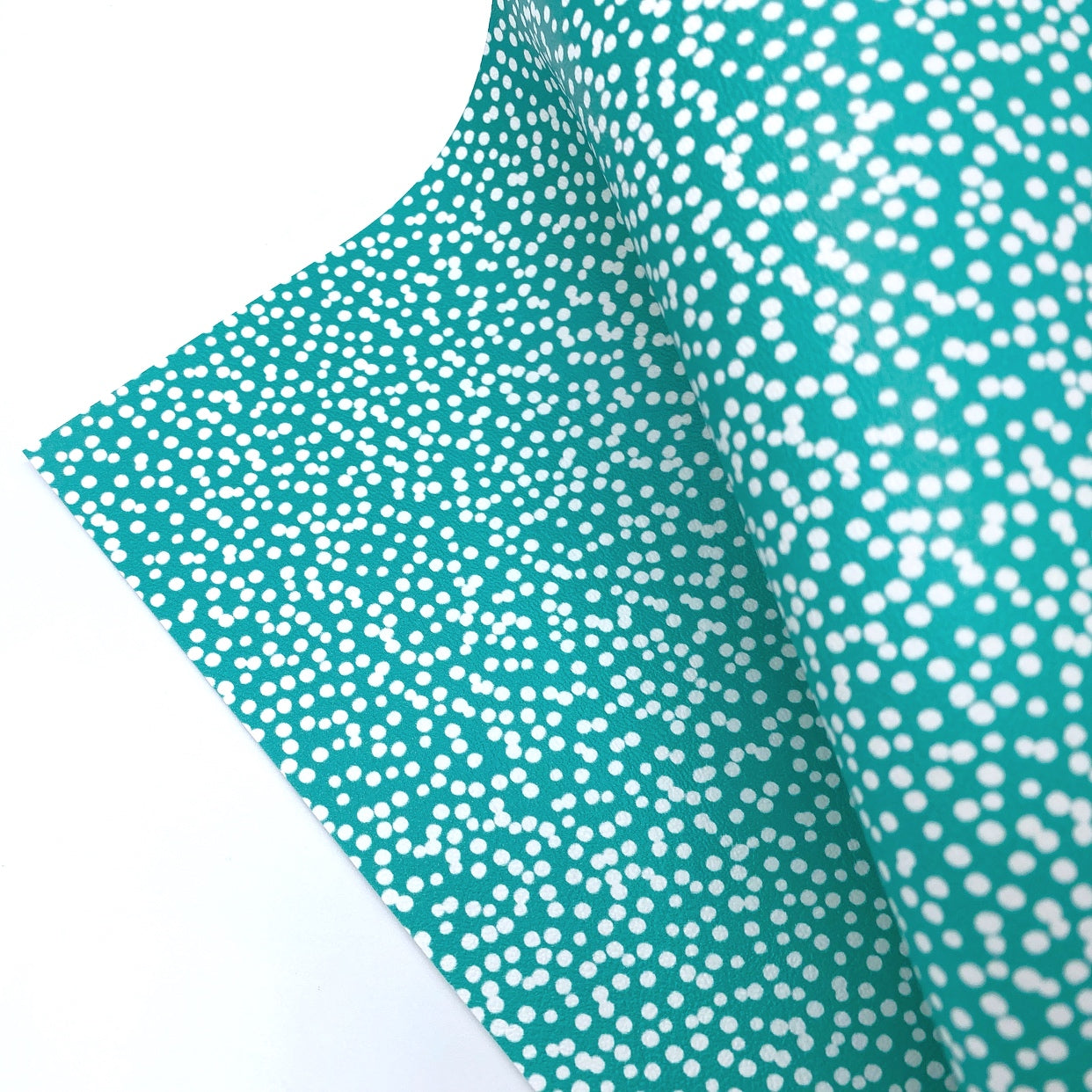Aqua Dotty Premium Faux Leather Fabric Sheets