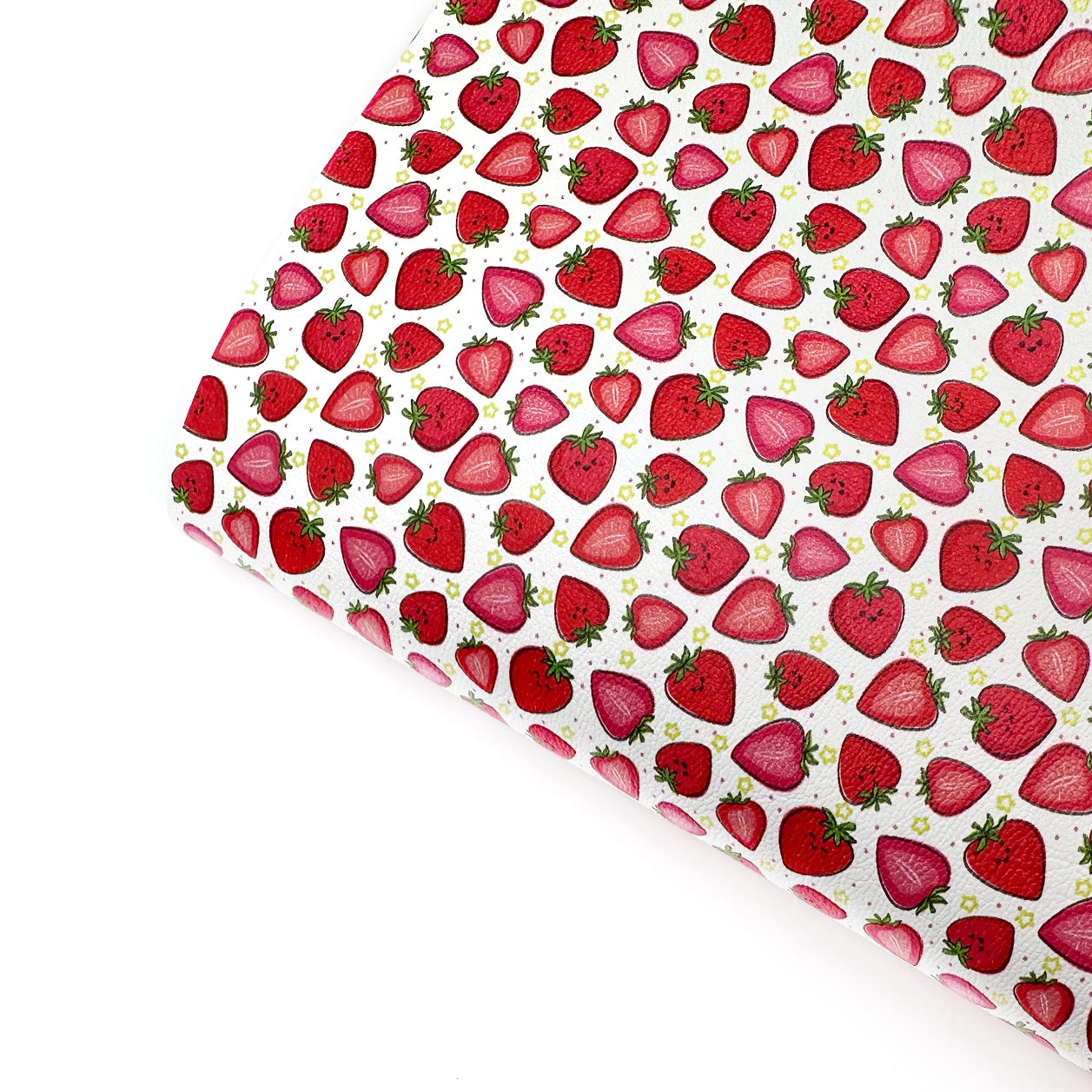 Strawberry Party Premium Faux Leather Fabric Sheets