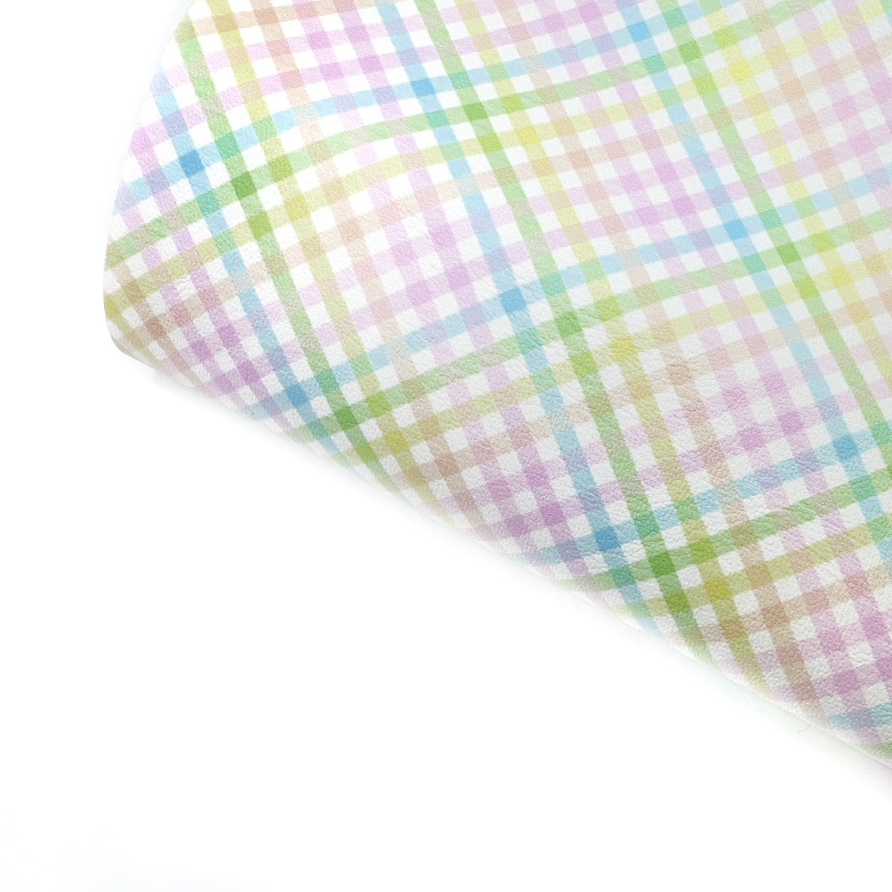 Pastel Plaid Diagonal Premium Faux Leather Fabric Sheets