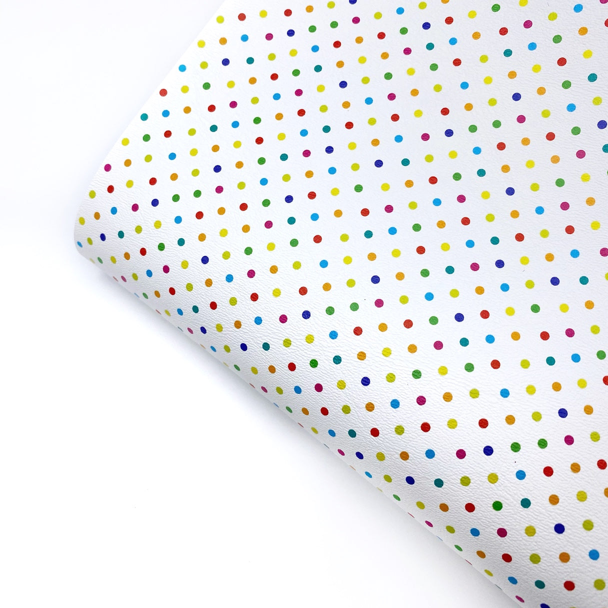 Spotty Dottie Rainbow Premium Faux Leather Fabric Sheets