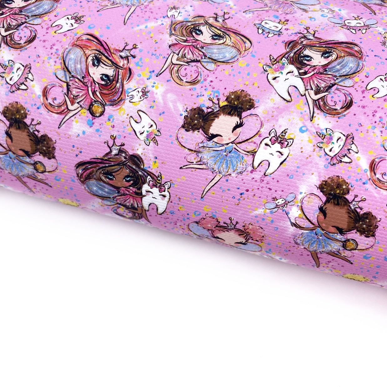 Pretty Pink Tooth Fairy Lux Premium Canvas Bow Fabrics