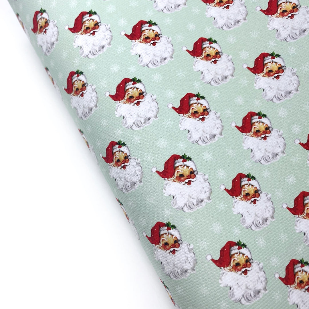 Mint Santa Lux Premium Canvas Bow Fabrics