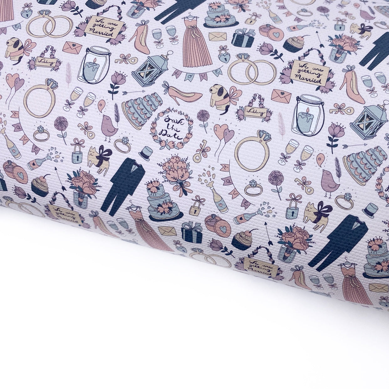 We are getting Married Lux Premium Printed Bow Fabric