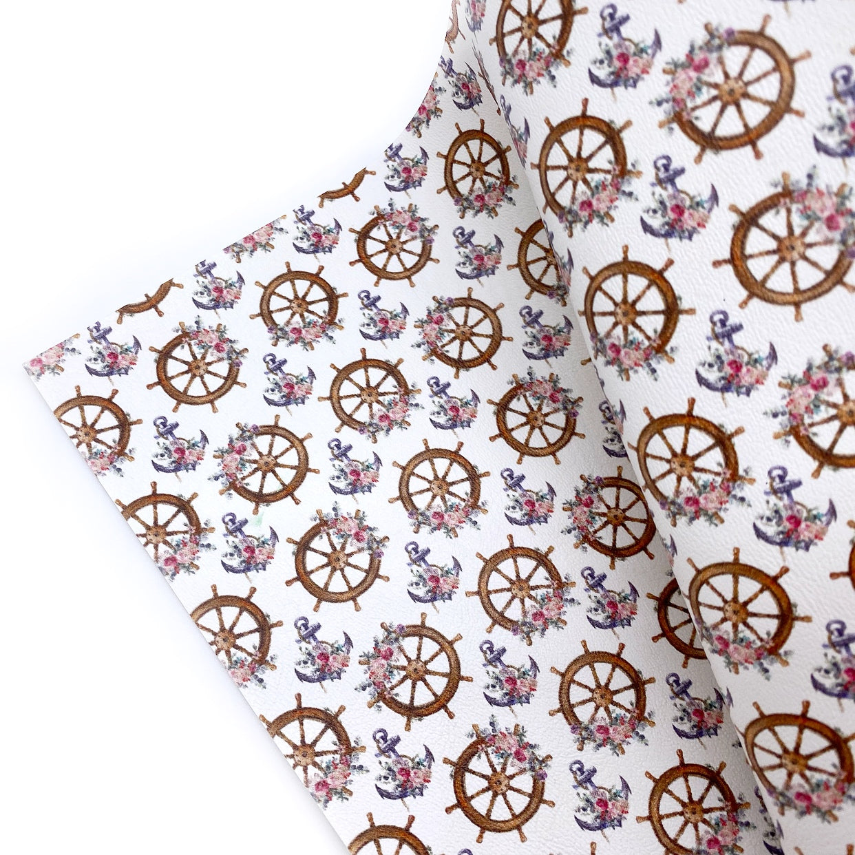 Prettiest Anchors Away Sailor Premium Faux Leather Fabric Sheets