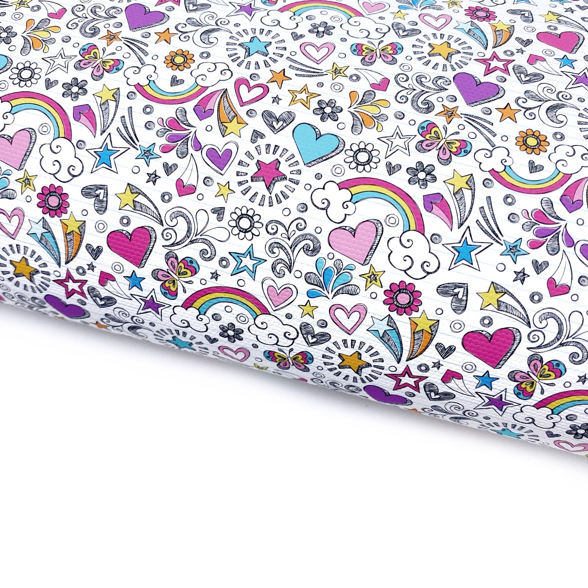 Pretty Diary Doodles Lux Premium Printed Bow Fabric