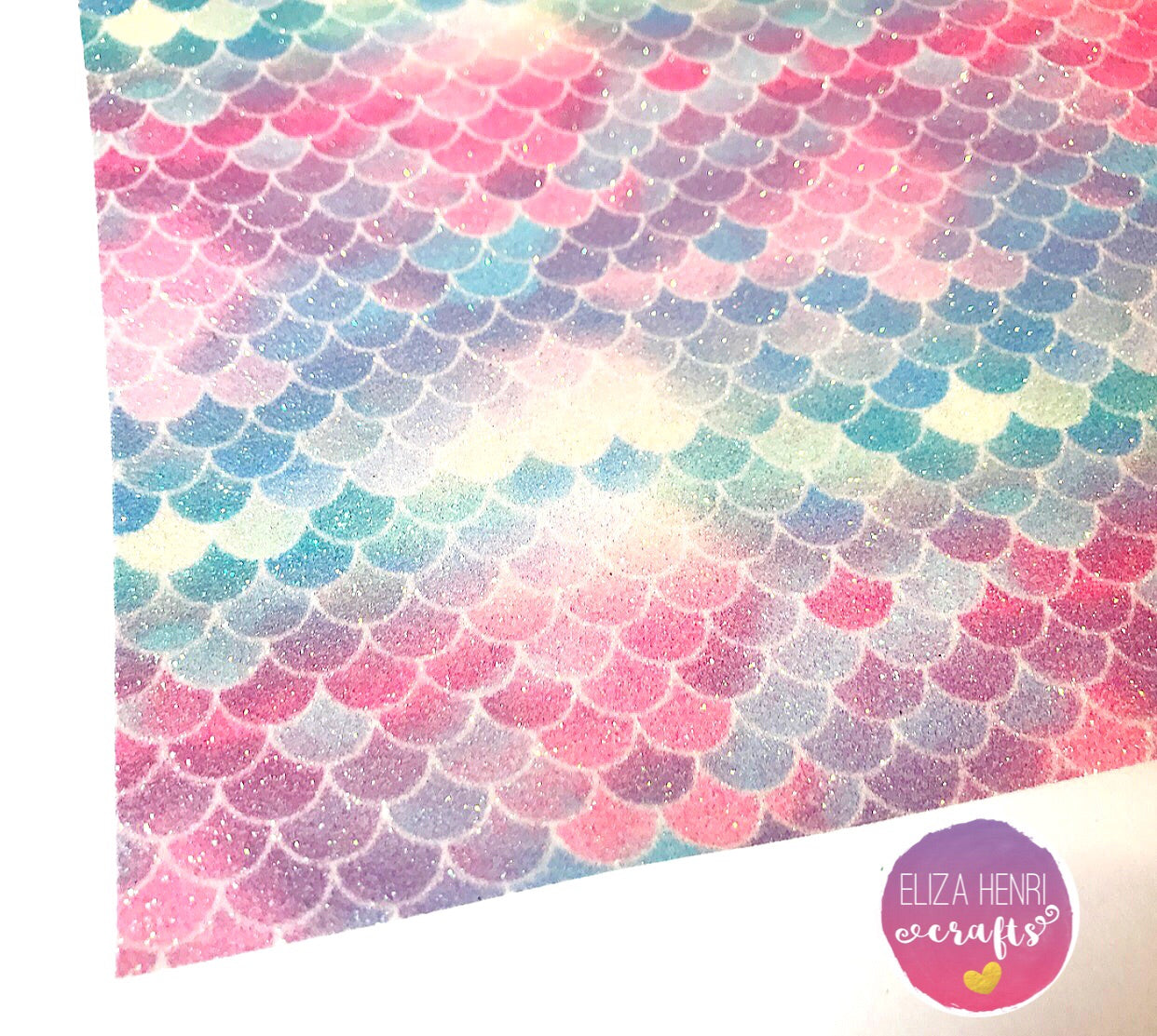 EXCLUSIVE Sorry Mermaids only Fine scales Glitter Fabric - Eliza Henri Craft Supply