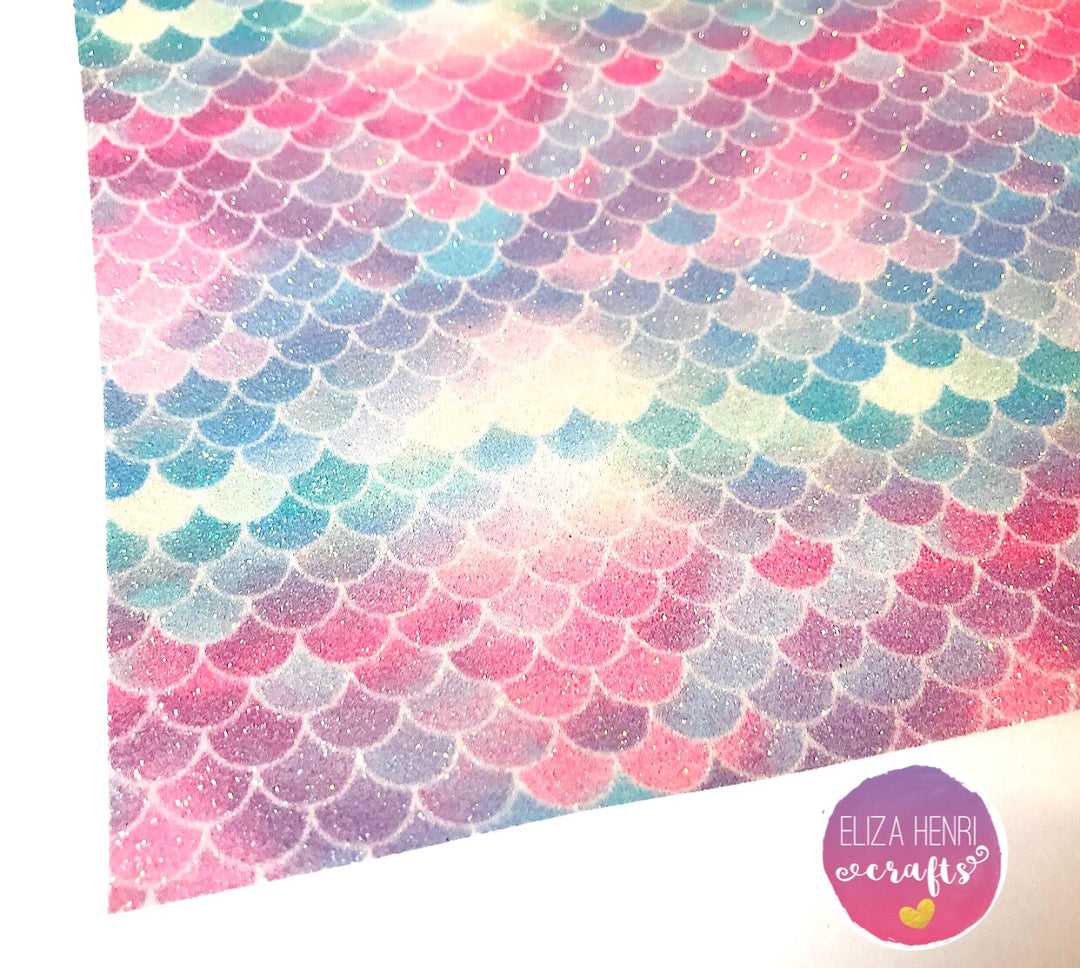 EXCLUSIVE Sorry Mermaids only Fine scales Glitter Fabric - Eliza Henri Craft Supply