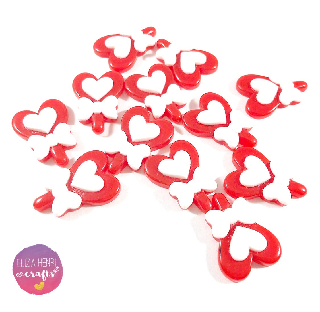 Heart Lollipop Candy Flat Back Charm Embellishments - Eliza Henri Craft Supply