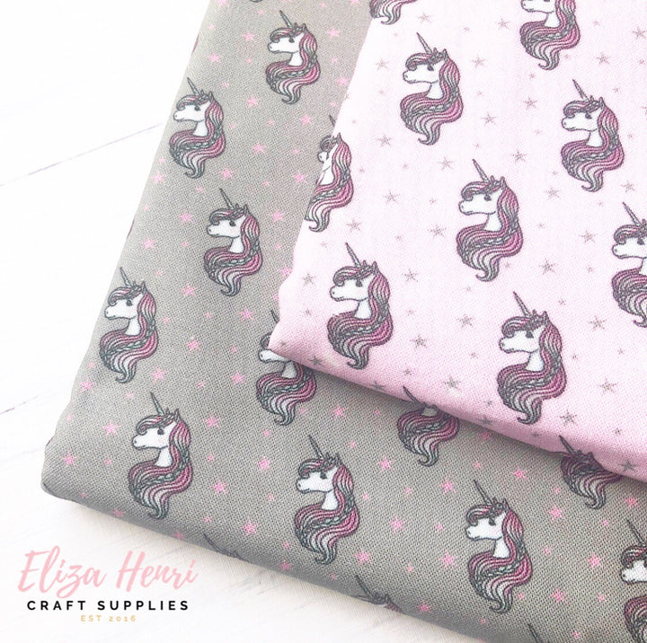 Grey and Pink Dreamy Unicorns Artisan Fabric Felt