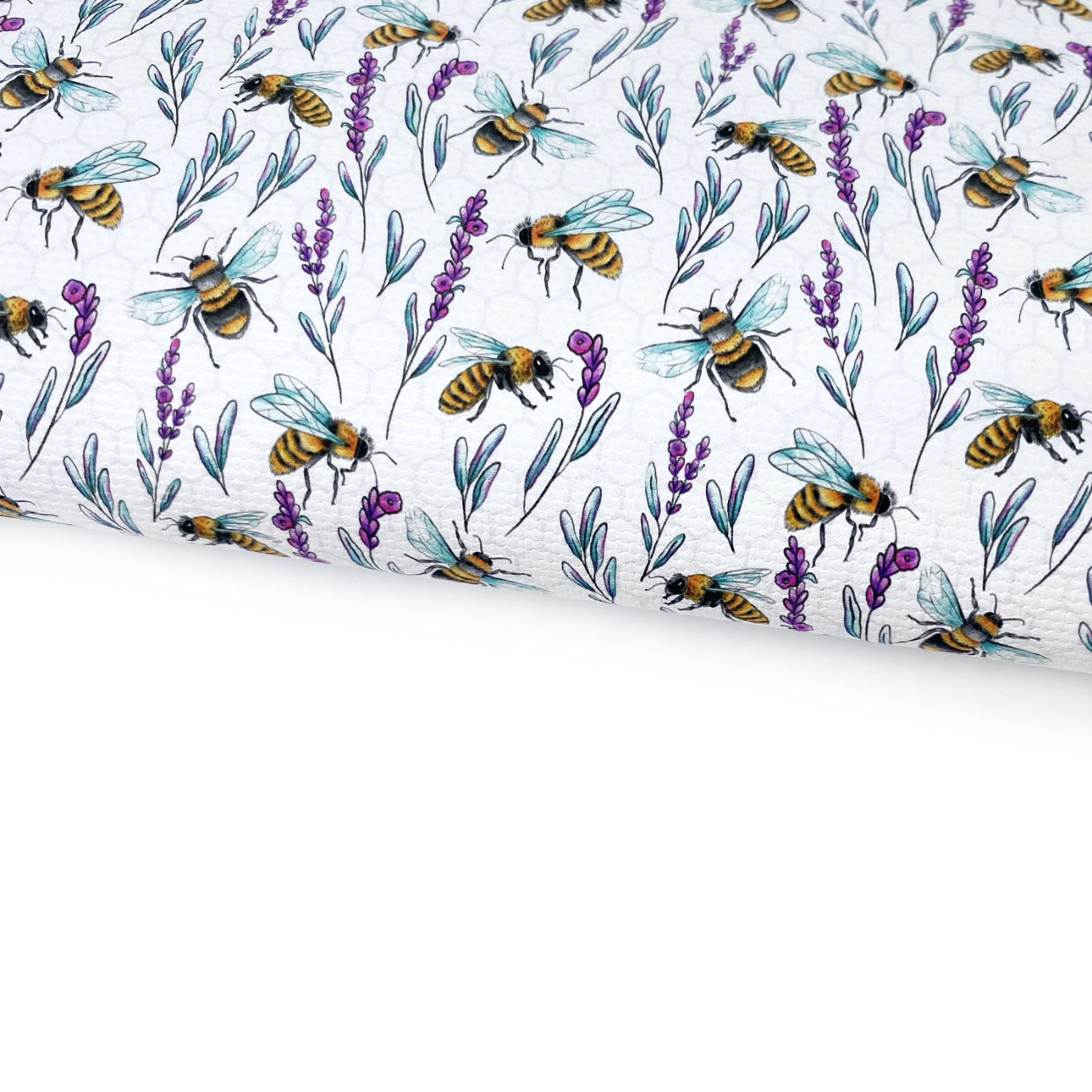 Lavender Bees Lux Premium Printed Bow Fabric