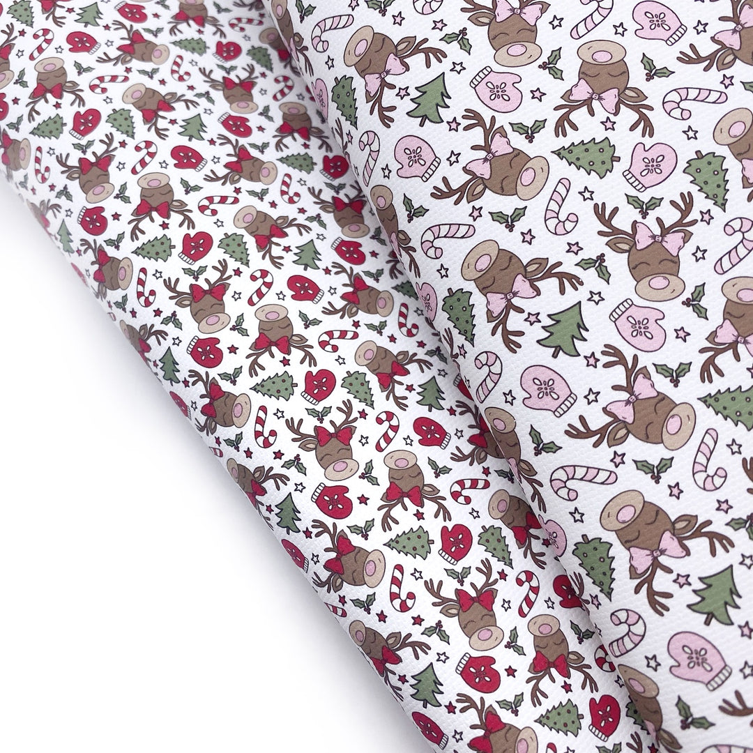 Miss Reindeer Lux Premium Canvas Bow Fabrics