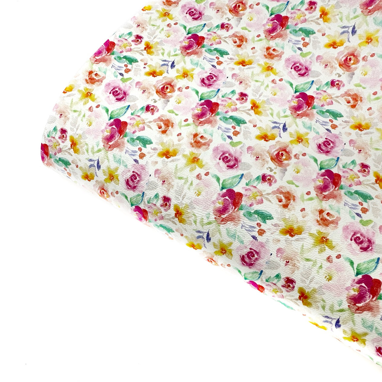 Bright Spring Blooms Premium Faux Leather Fabric Sheets