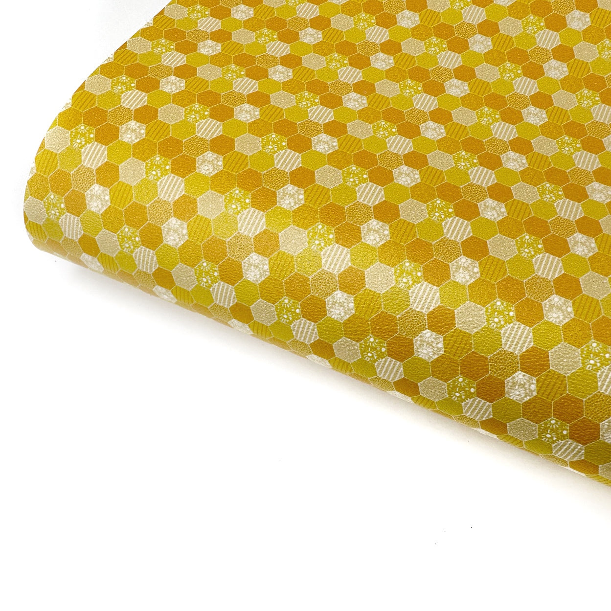 Flowery Bee Hive Premium Faux Leather Fabric Sheets