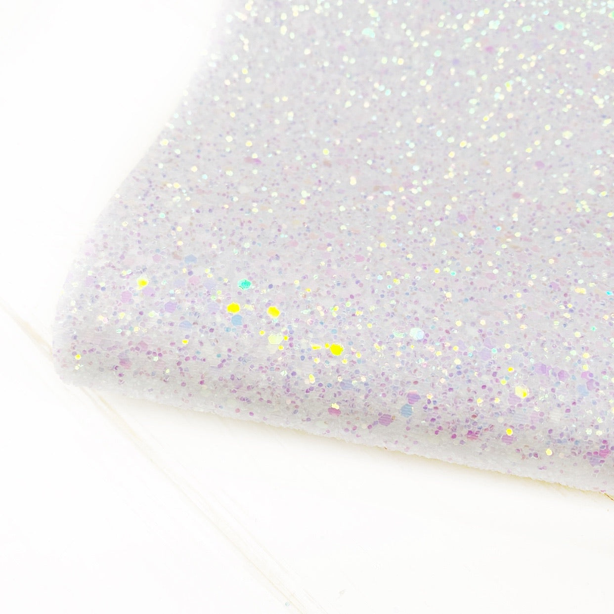 Fairytale White Lux Premium Chunky Glitter Fabric