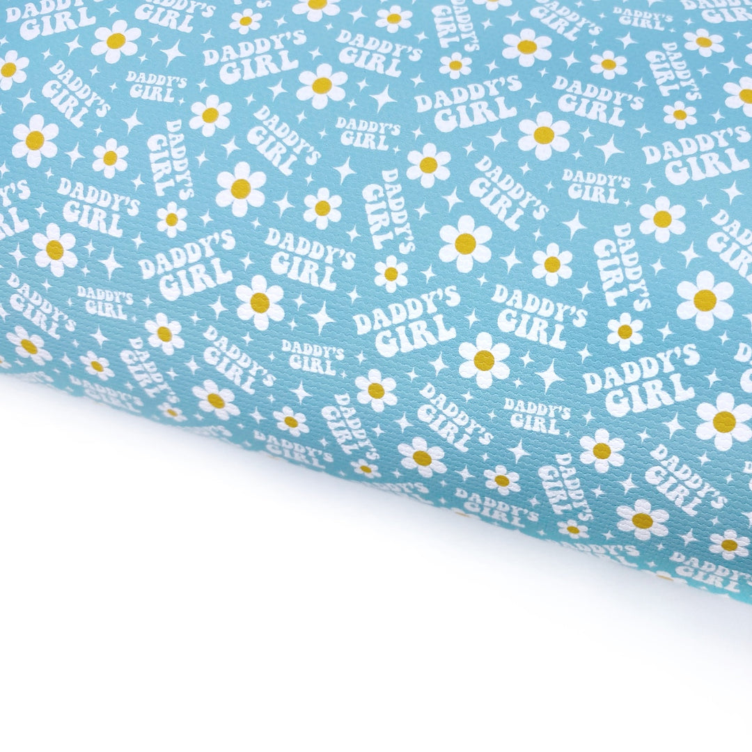 Blue Daisy Daddy’s Girl Lux Premium Canvas Bow Fabrics