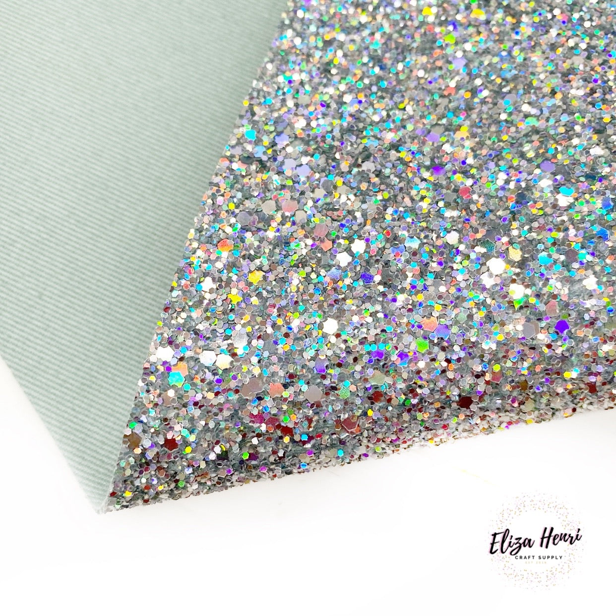 Silver Studded Disco Ball Lux Premium Chunky Glitter Fabric