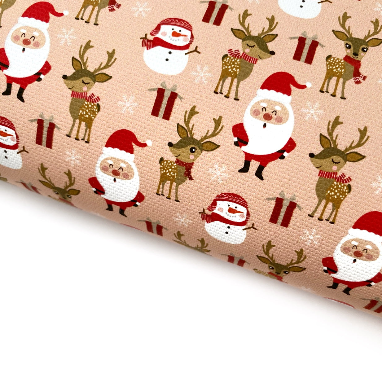 Santa & Reindeer Friends Lux Premium Canvas Bow Fabrics