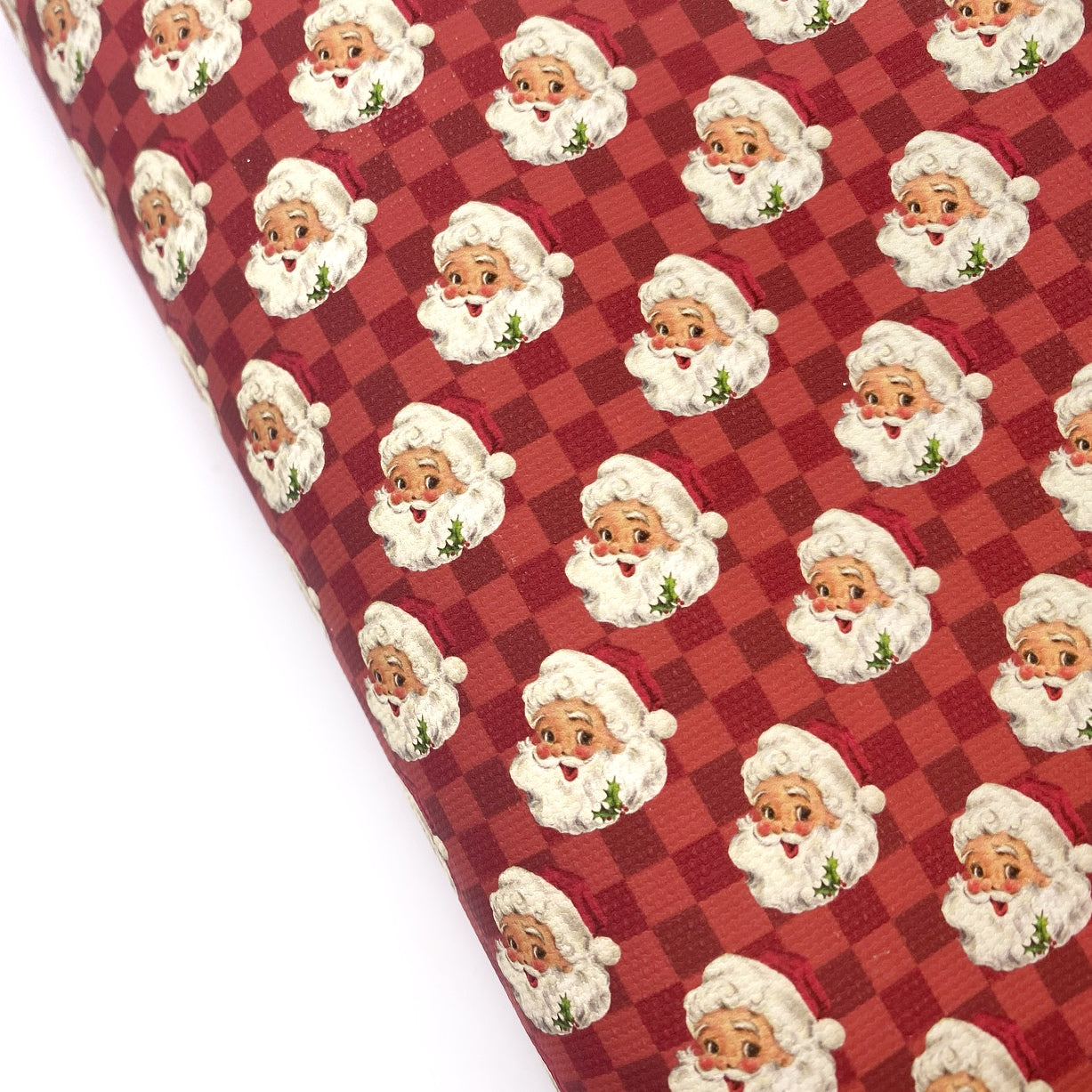 Red Check Santa Lux Premium Canvas Bow Fabrics