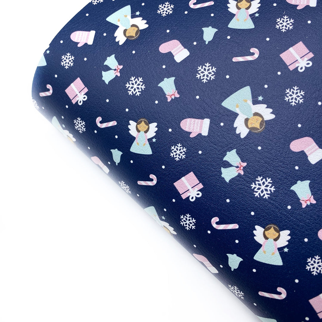 Snow Fairies Premium Faux Leather Fabric Sheets