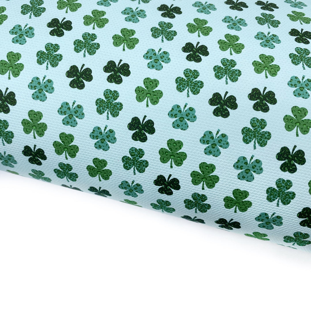 Leopard Shamrocks Lux Premium Printed Bow Fabrics