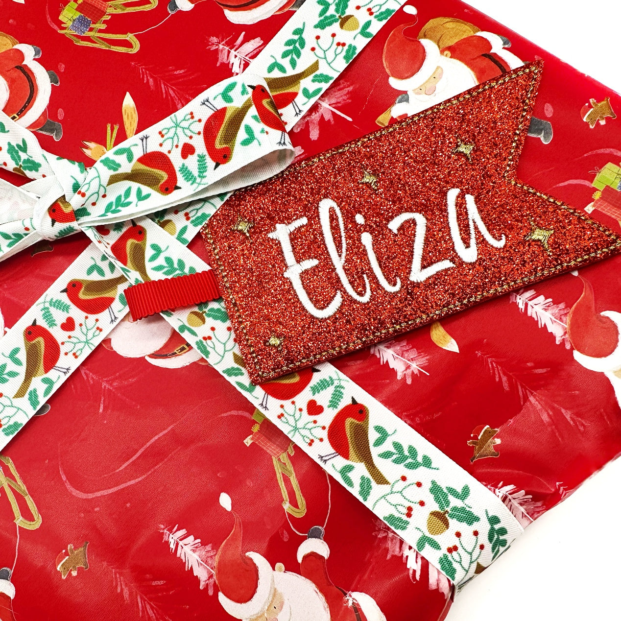 Personalised Festive Luxury Embroidered Gift Tags