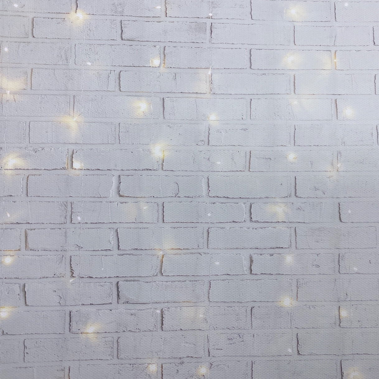Drooping Fairy Lights Brick Effect Canvas Photography Background