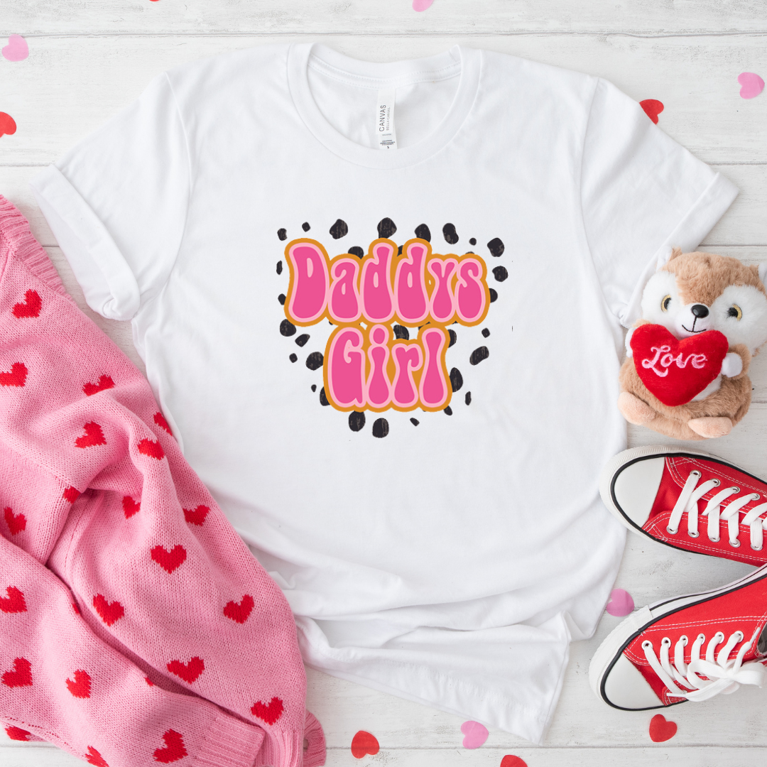 Leopard Mama's Girl Daddy's girl DTF Full Colour Iron on T Shirt Transfer